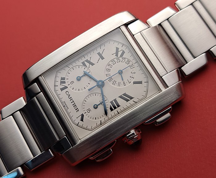 Large Cartier Tank Francaise Chronograph Wristwatch Ref. W51001Q3